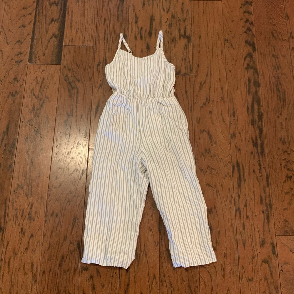abercrombie Girls Cropped Striped Jumpsuit - 7/8